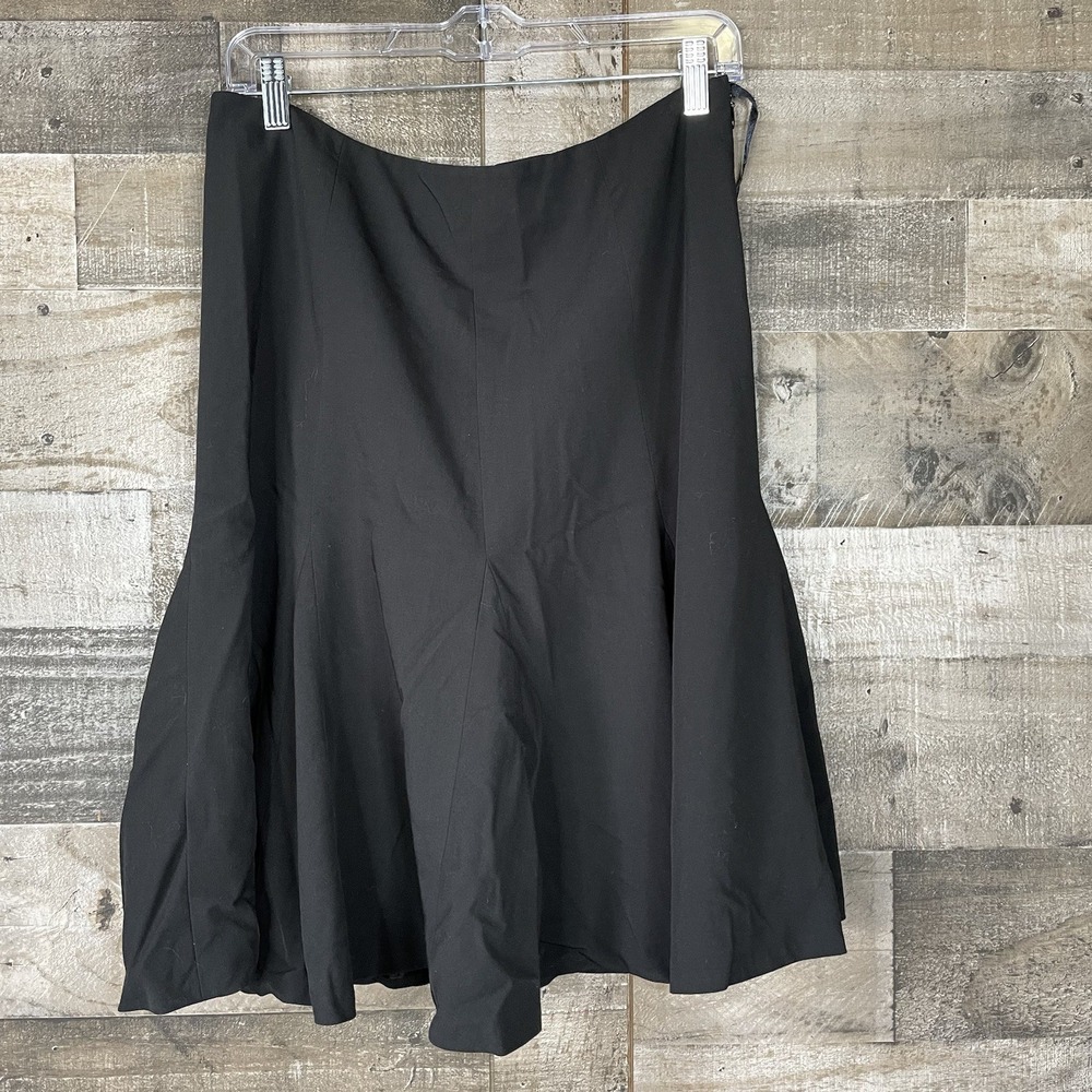 INC International Concepts Size 6 Black Panel Midi Skirt Lined Side Zip Career